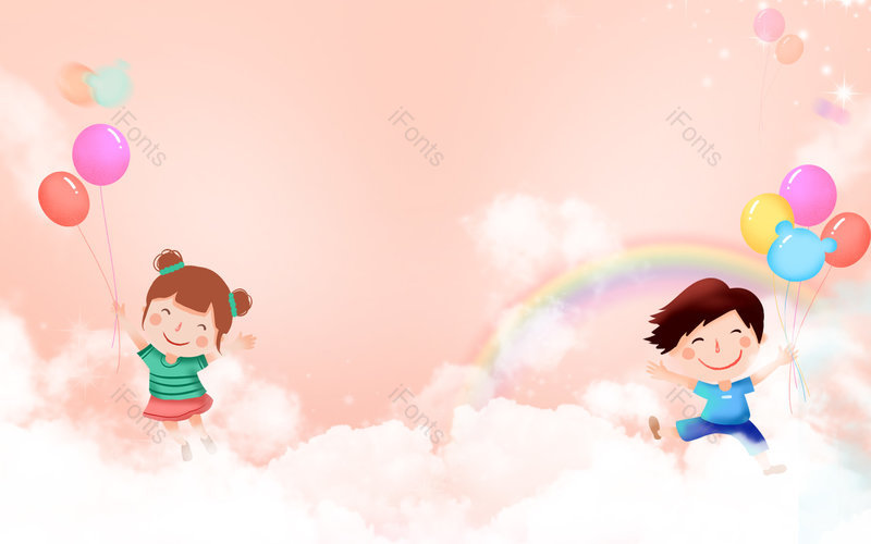 橙色卡通儿童节气球六一61背景,插画/手绘图,插画/手绘图库,插画/手绘图下载,插画/手绘